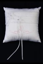 White Organza Flower Pillow For Ring Bearer