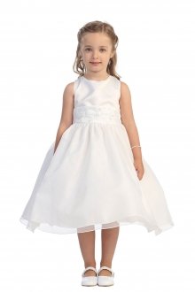 White Satin And Organza Baby Girl Dress White Satin And Organza Baby Girl Dress