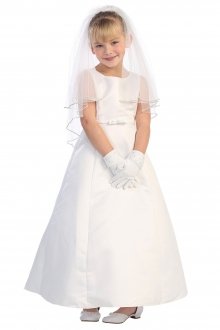White Satin Simple A-line Full Length Dress