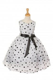 White Sleeveless Taffeta Flower Girl Dress