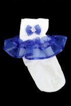White/Red Ruffled Organza Socks