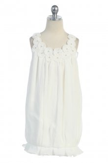 Ivory Bubbled Chiffon Flower Girl Dress Ivory Bubbled Chiffon Flower Girl Dress