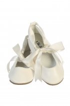 Ivory Infant Shoes with Ribbon