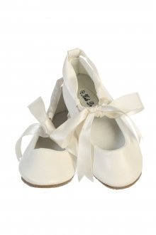 Ivory Infant Shoes with Ribbon