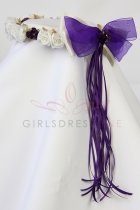 Ivory/Eggplant Head piece for the flower girl