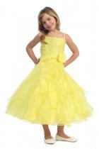 Jeweled Bodice Ruffle Layered Organza Flower Girl Dress