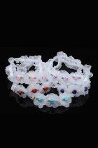 Organza elastic band with satin flowers