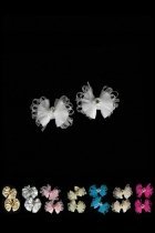 Paired Small Colorful Hair Clips with Rhinestone Accents