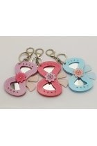 Pink Ribbon Keychain with Mirror