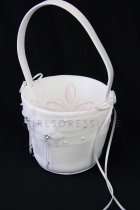 White Organza Flower Girl Basket
