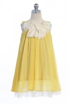 Yellow Chiffon Short Flower Girl Dress