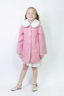 Pink Coat with Fur Collar