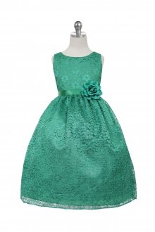 Green Lovely Floral Lace Flower Girl Dress Green Lovely Floral Lace Flower Girl Dress