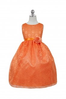 Orange Lovely Floral Lace Flower Girl Dress Orange Lovely Floral Lace Flower Girl Dress