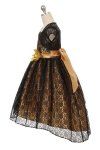 Red Hi-Low Floral Lace Flower Girl Dress