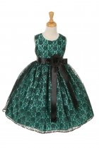 Tiffany/Black/Black Elegant Lace Flower Girl Dress