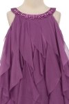 Eggplant Mesh Ruffle Dress with Pearl Beading Flower Girl Dress Eggplant Mesh Ruffle Dress with Pearl Beading Flower Girl Dress