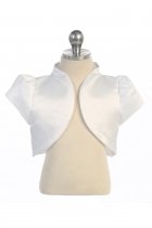 White Satin Short Sleeve Bolero Jacket