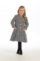 Off White/Black Intricate Pattern Dress Coat  