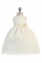 Ivory Lovely Floral Lace Baby Girl Dress 
