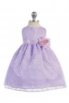 Lilac Lovely Floral Lace Baby Girl Dress 