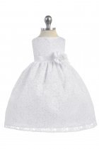 White Lovely Floral Lace Baby Girl Dress 