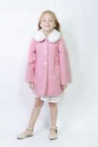 Pink Coat with Fur Collar