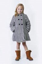 Lovely Houndstooth Pattern Coat for Girls