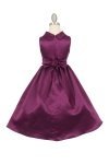 Champagne Bridal Satin Cowl Neckline Flower Girl Dress