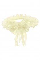 Ivory Double Sided Organza Ribbon Flower Girl Crown
