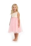 Ivory/Pink Sleeveless Silk Dupioni Flower Girl Dress