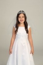 Beautiful Rhinestone Tiara with Pencil Edge Veil