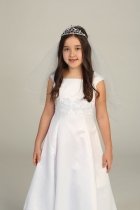 Beautiful Heart Shaped Rhinestone Tiara Communion Veil