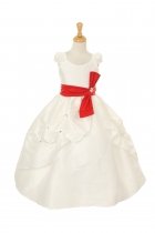 Ivory Cap Sleeves Pick Up Skirt Flower Girl Dress