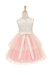 Ivory/Coral Satin and Tulle Layered Flower Girl Dress Ivory/Coral Satin and Tulle Layered Flower Girl Dress