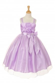 Lavender Taffeta Rosette Bodice and Tulle Skirt Flower Girl Lavender Taffeta Rosette Bodice and Tulle Skirt Flower Girl