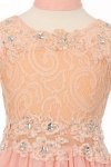 Champagne Sleeveless Lace Flower Girl Dress with See Through Waistline