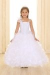 Aqua Single Shoulder Princess Pageant Girl Ball Gown