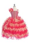 Turquoise/Silver Single Shoulder Princess Pageant Girl Ball Gown