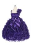 Turquoise/Silver Single Shoulder Princess Pageant Girl Ball Gown