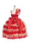 Turquoise/Silver Single Shoulder Princess Pageant Girl Ball Gown