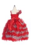 Turquoise/Silver Single Shoulder Princess Pageant Girl Ball Gown