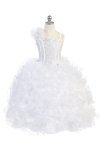 Turquoise/Silver Single Shoulder Princess Pageant Girl Ball Gown