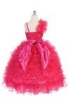 Aqua Single Shoulder Princess Pageant Girl Ball Gown