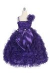 Aqua Single Shoulder Princess Pageant Girl Ball Gown