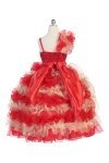 Aqua Single Shoulder Princess Pageant Girl Ball Gown