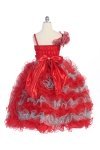 Aqua Single Shoulder Princess Pageant Girl Ball Gown
