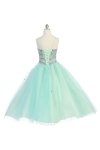 Blush Pink Sweetheart Rhinestone Beaded Ball Gown Dress