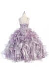 Silver Multi Ruffled Metallic Organza Dress with Bolero Jacket