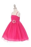 Red Spaghetti Strap Mesh Polka Dot Flower Girls Dress 